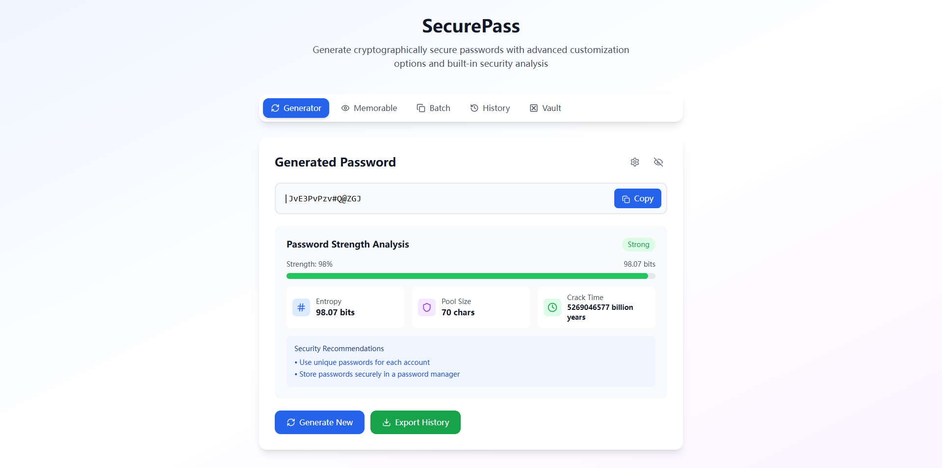 Secure Password Generator Tool
