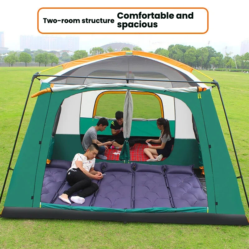 Inside the BaseCamp Tent showing the two separate rooms and spacious living area