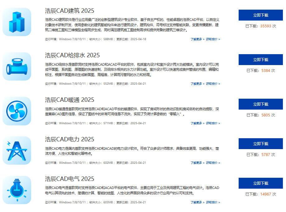 浩辰CAD2025建筑专业/建筑版/机械版/电气版/电力版/暖通版/给排水版（激活版附安装包及详细下载安装教程）